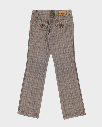 Y2k 00s Esprit Brown Checked Trousers - W28 L31