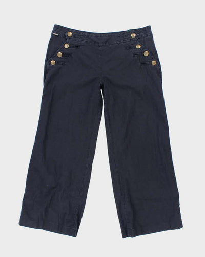 Burberry Navy Linen Trousers - W36 L27
