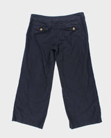 Burberry Navy Linen Trousers - W36 L27