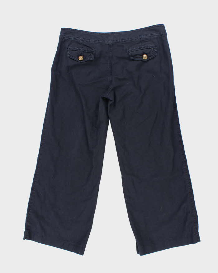 Burberry Navy Linen Trousers - W36 L27