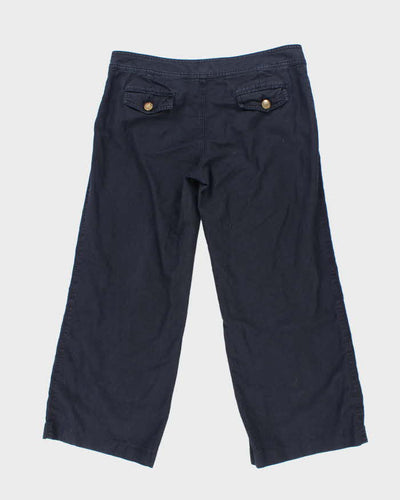Burberry Navy Linen Trousers - W36 L27