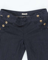 Burberry Navy Linen Trousers - W36 L27