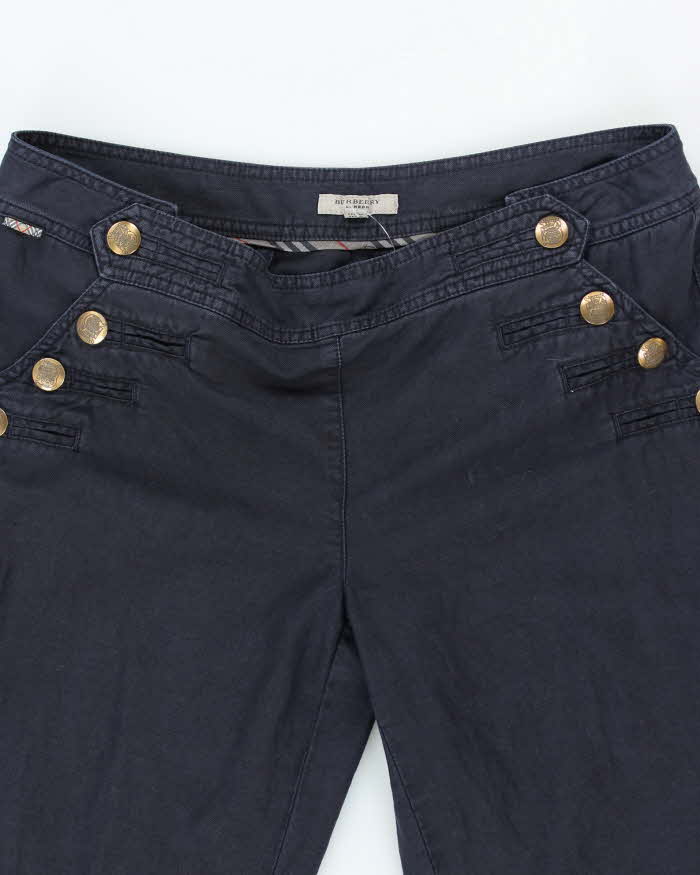 Burberry Navy Linen Trousers - W36 L27