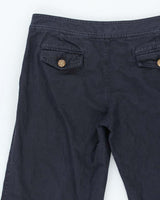 Burberry Navy Linen Trousers - W36 L27