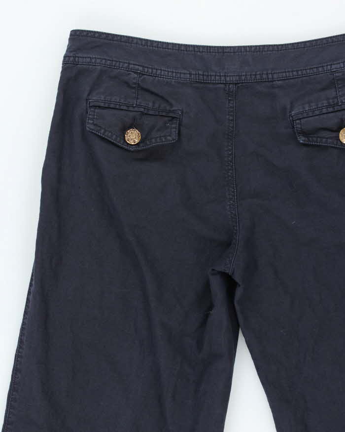 Burberry Navy Linen Trousers - W36 L27