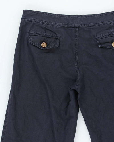 Burberry Navy Linen Trousers - W36 L27
