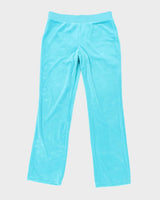 Y2k 00s Juicy Couture Blue Velour Tracksuit Bottoms - M