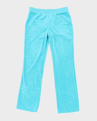 Y2k 00s Juicy Couture Blue Velour Tracksuit Bottoms - M