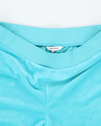 Y2k 00s Juicy Couture Blue Velour Tracksuit Bottoms - M