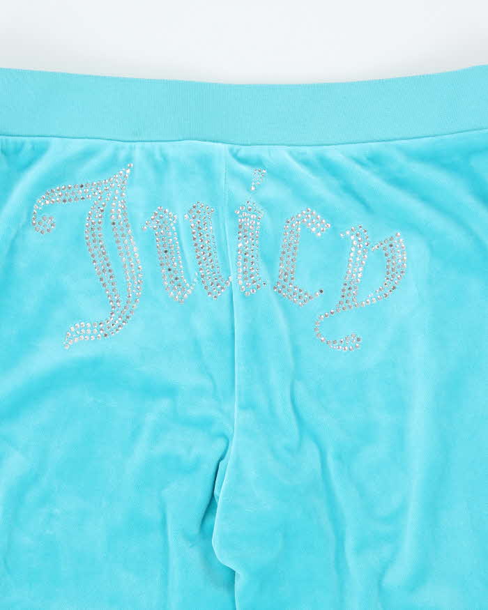 Y2k 00s Juicy Couture Blue Velour Tracksuit Bottoms - M