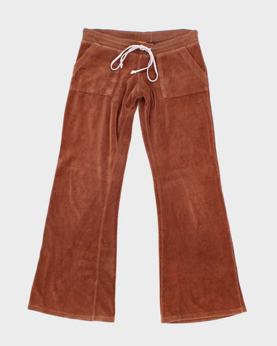 Vintage Y2k 00s Juicy Couture Brown Velour Tracksuit Bottoms - S
