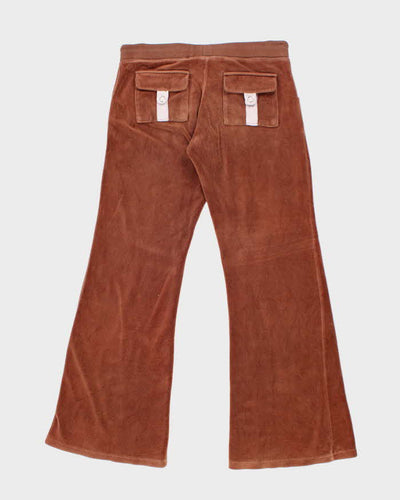Vintage Y2k 00s Juicy Couture Brown Velour Tracksuit Bottoms - S