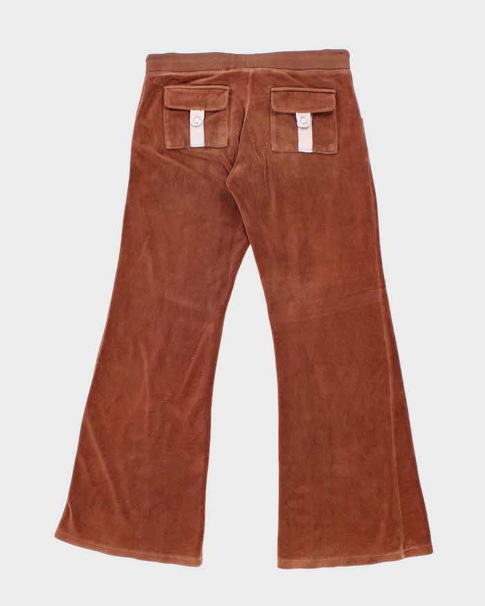 Vintage Y2k 00s Juicy Couture Brown Velour Tracksuit Bottoms - S