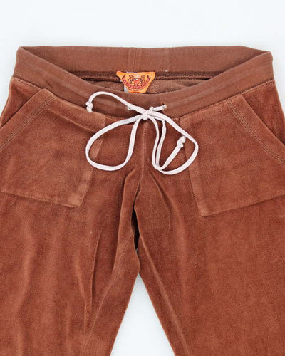 Vintage Y2k 00s Juicy Couture Brown Velour Tracksuit Bottoms - S