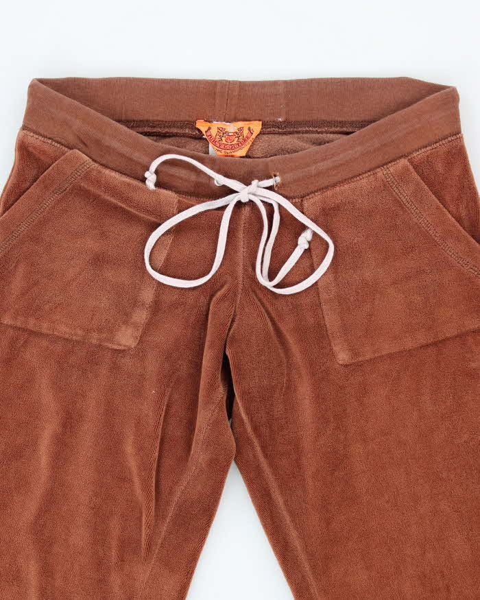 Vintage Y2k 00s Juicy Couture Brown Velour Tracksuit Bottoms - S