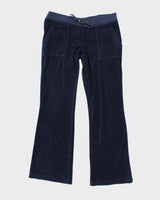 Vintage Y2k 00s Juicy Couture Blue Velour Tracksuit Bottoms - L