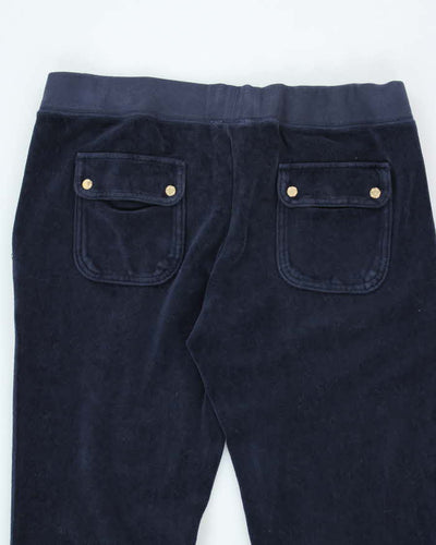 Vintage Y2k 00s Juicy Couture Blue Velour Tracksuit Bottoms - L