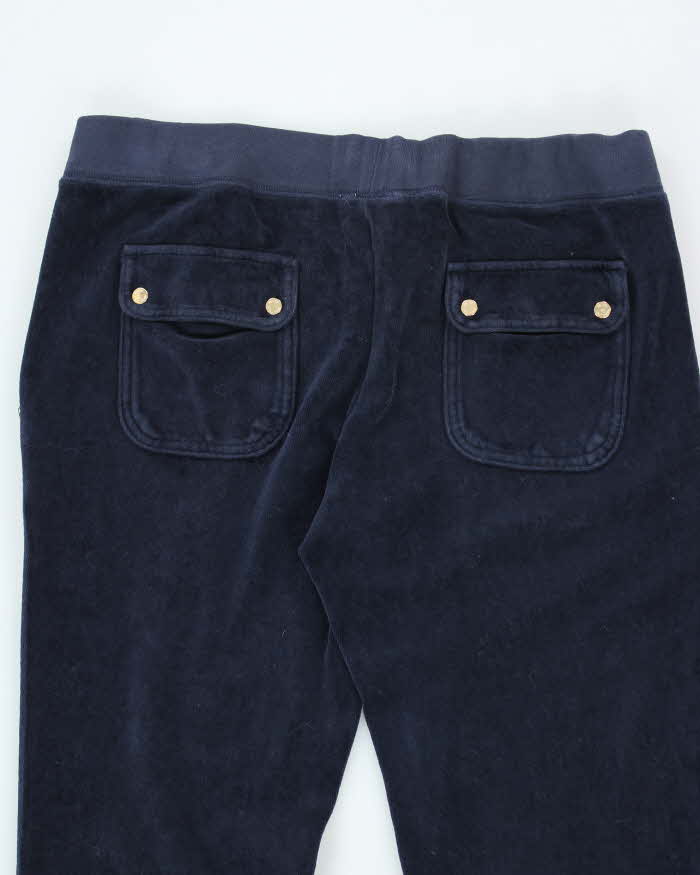 Vintage Y2k 00s Juicy Couture Blue Velour Tracksuit Bottoms - L