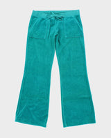 Vintage Y2k 00s Juicy Couture Turquoise Velour Tracksuit Bottoms - S