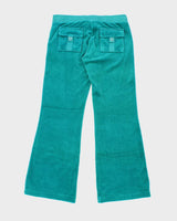 Vintage Y2k 00s Juicy Couture Turquoise Velour Tracksuit Bottoms - S