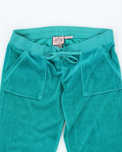 Vintage Y2k 00s Juicy Couture Turquoise Velour Tracksuit Bottoms - S