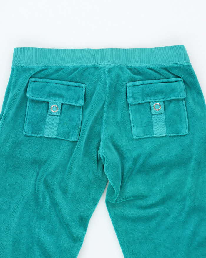 Vintage Y2k 00s Juicy Couture Turquoise Velour Tracksuit Bottoms S