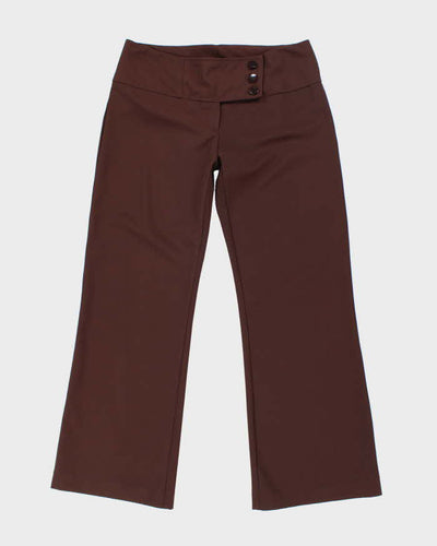 Vintage Y2k 00s Brown Stiped Suit Trousers - W32 L29