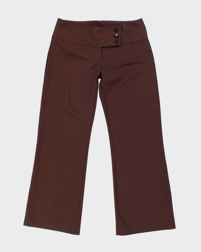 Vintage Y2k 00s Brown Stiped Suit Trousers - W32 L29