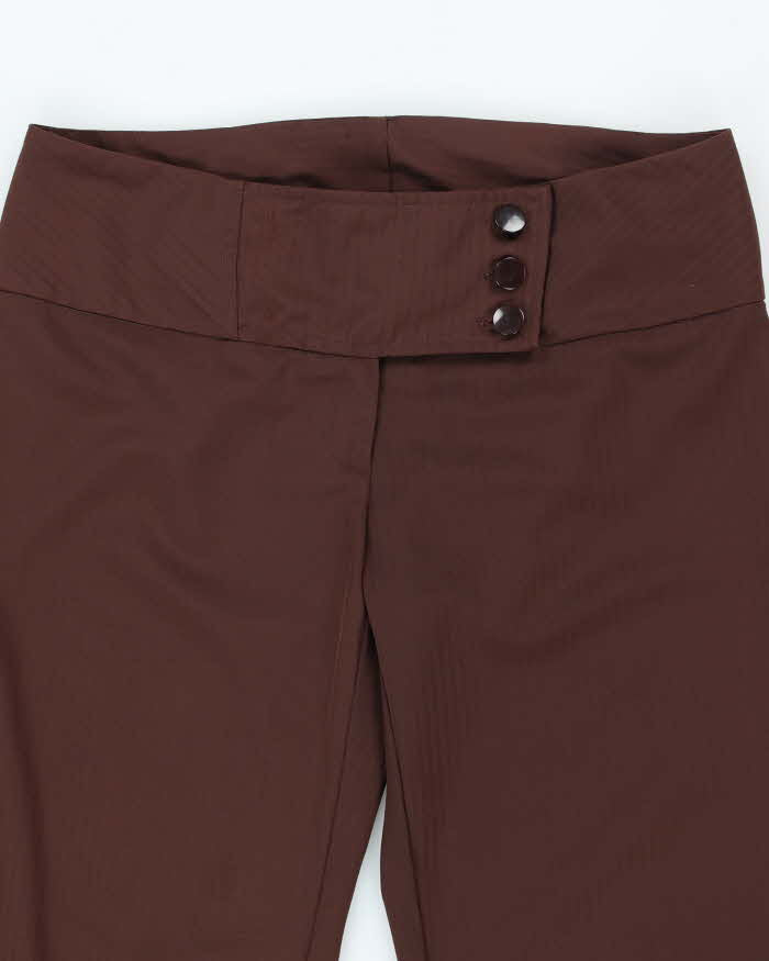 Vintage Y2k 00s Brown Stiped Suit Trousers - W32 L29