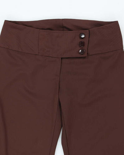 Vintage Y2k 00s Brown Stiped Suit Trousers - W32 L29