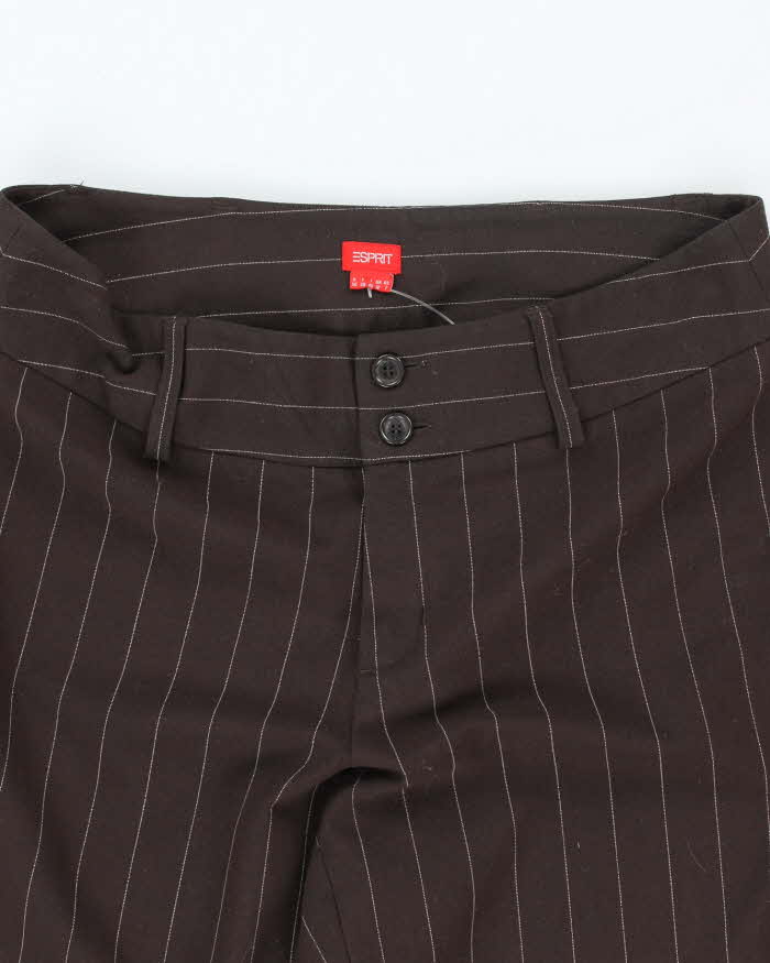 Vintage Y2k 00s Esprit Brown Pin Stripe Trousers - S