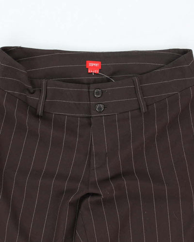 Vintage Y2k 00s Esprit Brown Pin Stripe Trousers - S