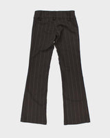 Vintage Y2k 00s Streetwear Brown Pin Striped Trousers - W31 L33