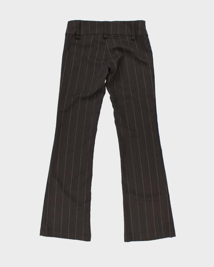 Vintage Y2k 00s Streetwear Brown Pin Striped Trousers - W31 L33