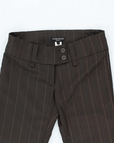 Vintage Y2k 00s Streetwear Brown Pin Striped Trousers - W31 L33