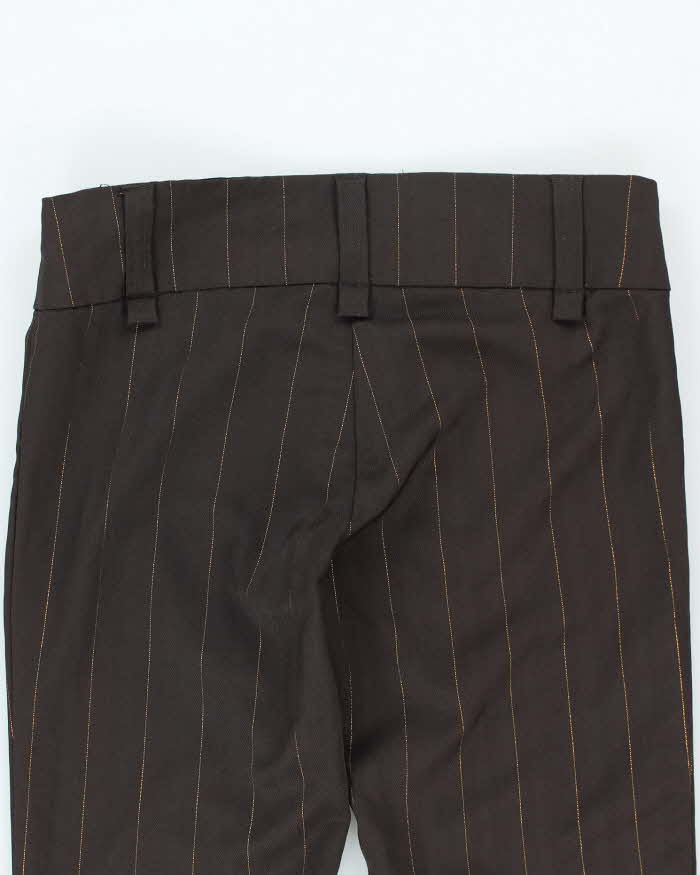 Vintage Y2k 00s Streetwear Brown Pin Striped Trousers - W31 L33