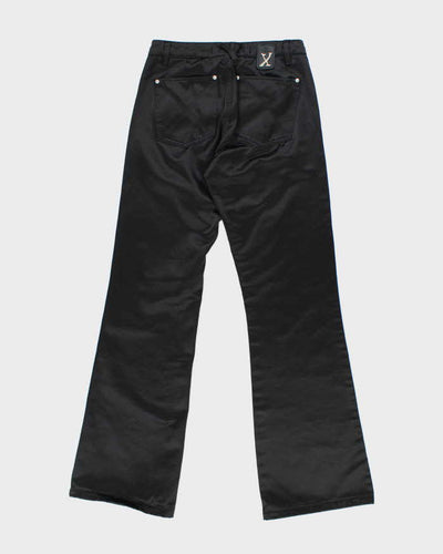 Vintage Y2k 00s GX Black Shiny Bootcut Trousers - W26 L31