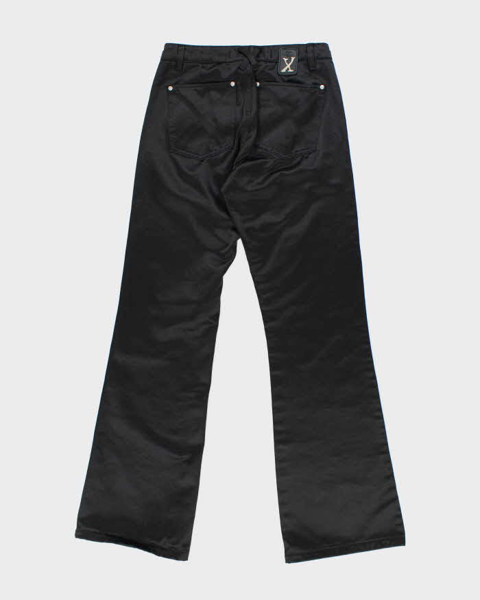 Vintage Y2k 00s GX Black Shiny Bootcut Trousers - W26 L31