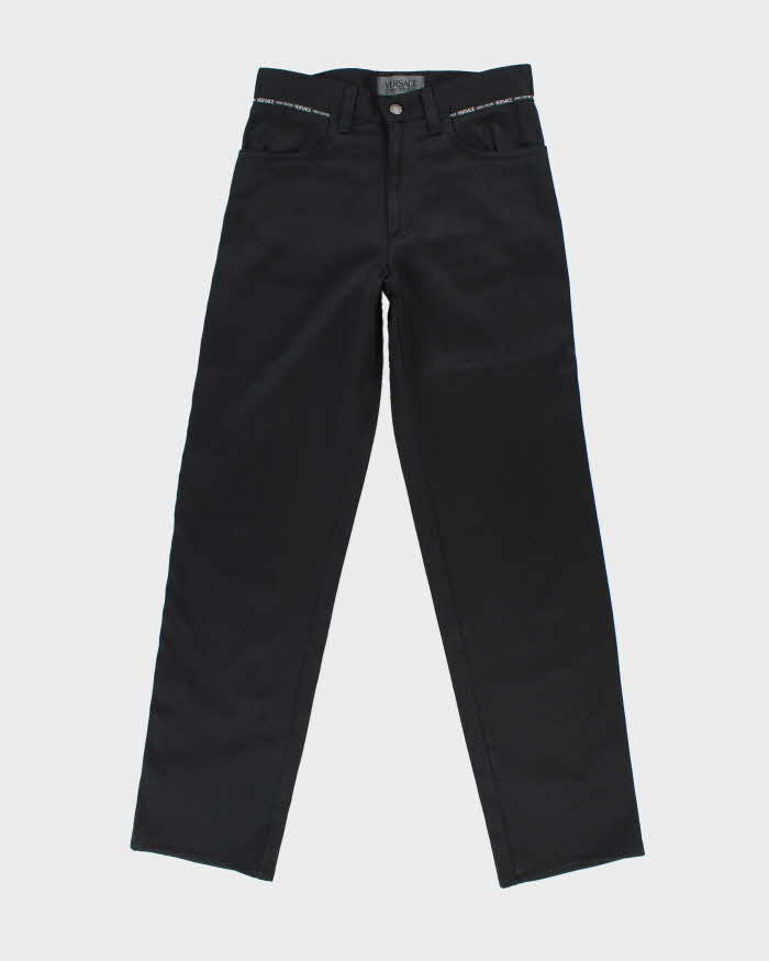 Vintage 90s Versace Black Trousers - W30 L32