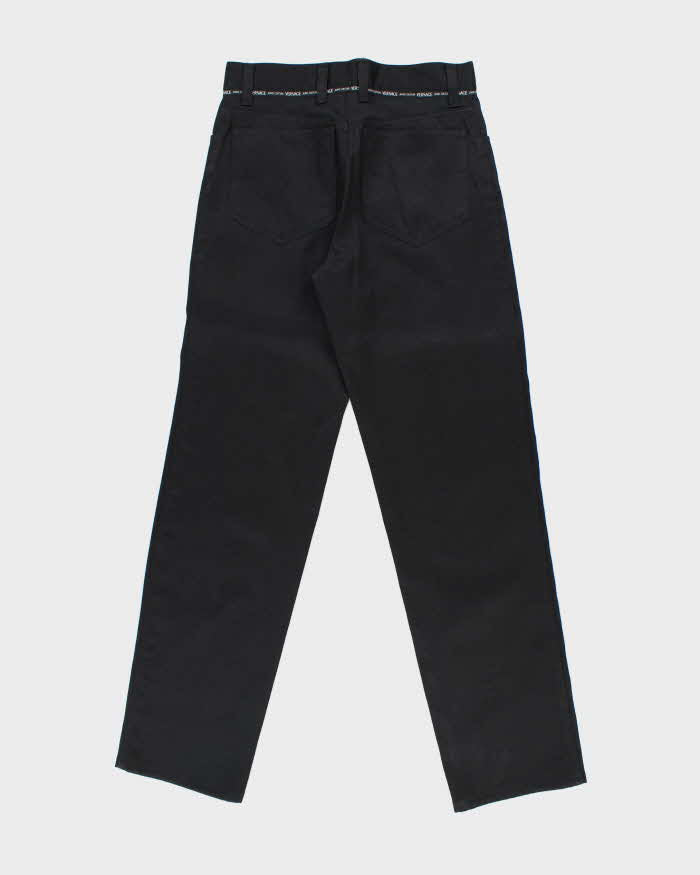 Vintage 90s Versace Black Trousers - W30 L32