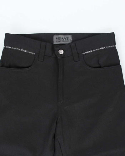 Vintage 90s Versace Black Trousers - W30 L32