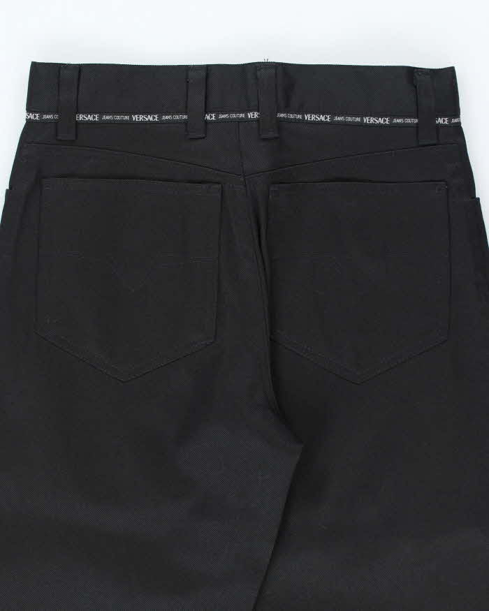 Vintage 90s Versace Black Trousers - W30 L32