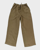 Vintage Jasmine Khaki Cropped Linen Trousers - W32 L27