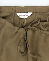 Vintage Jasmine Khaki Cropped Linen Trousers - W32 L27