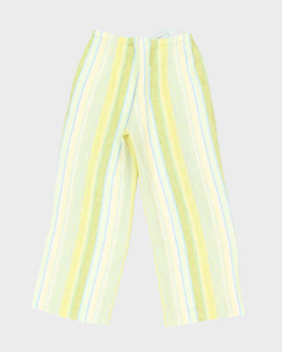 Vintage Jasmine Stripe Cropped Linen Trousers - W32 L27