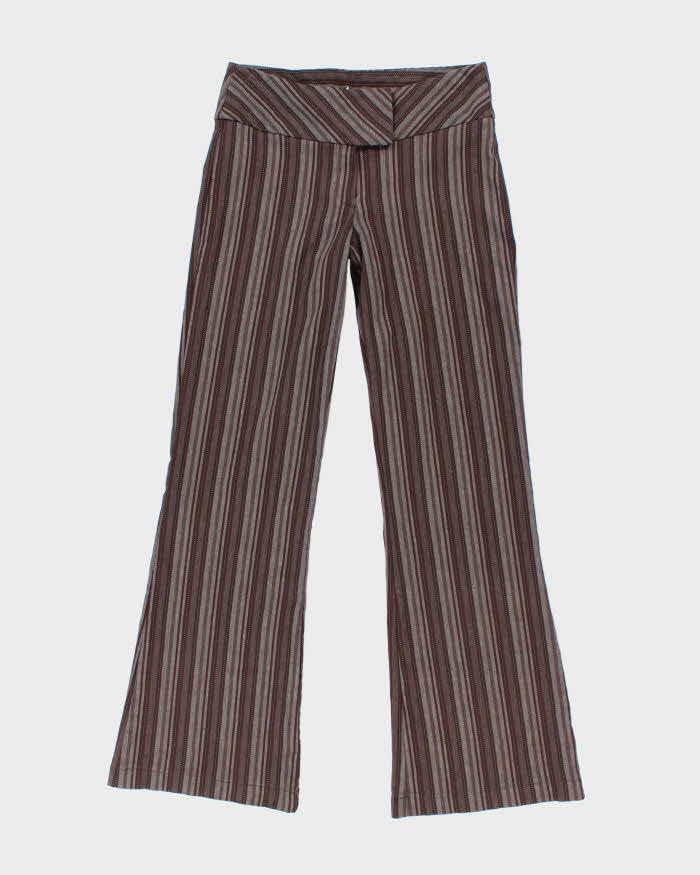Vintage 90s Nathalie B Brown Stripe Trousers - W30 L31