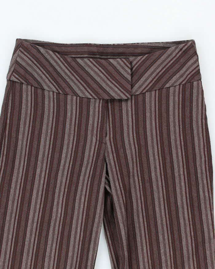Vintage 90s Nathalie B Brown Stripe Trousers - W30 L31