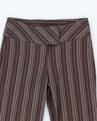 Vintage 90s Nathalie B Brown Stripe Trousers - W30 L31