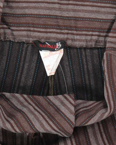 Vintage 90s Nathalie B Brown Stripe Trousers - W30 L31