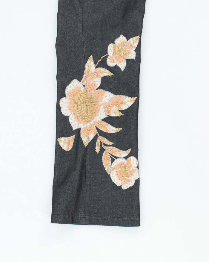 Vintage 90s Chau Fai Beaded Stretchy Trousers - W26 L27
